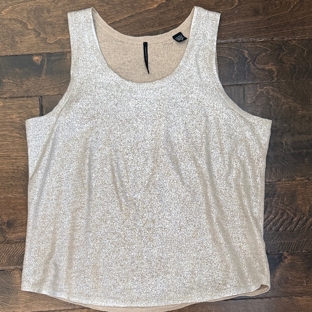 Elegant Silver Metallic Tank Top